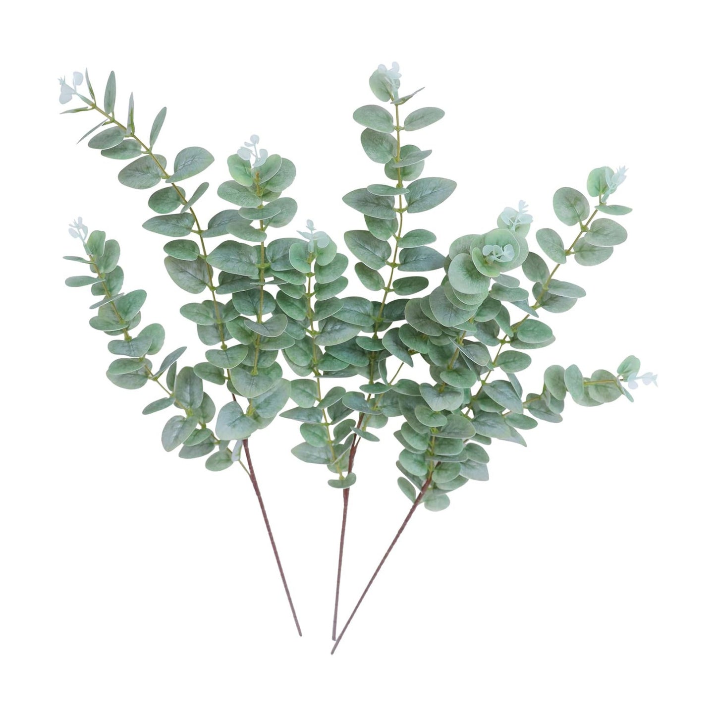 Green Fake Eucalyptus Faux Greenery Stems Silk Plants / A: 31" Tall Grey Green Eucalyptus / Set of 3