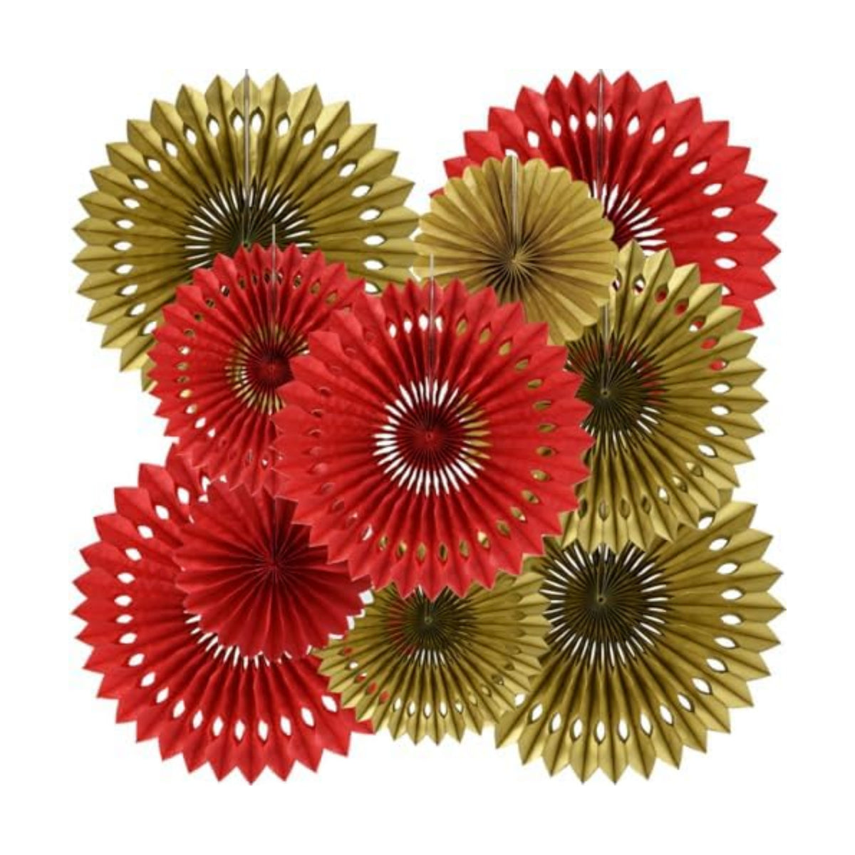 BEISHIDA Honeycomb Round Paper Fans Red Gold Hanging Party Decoration