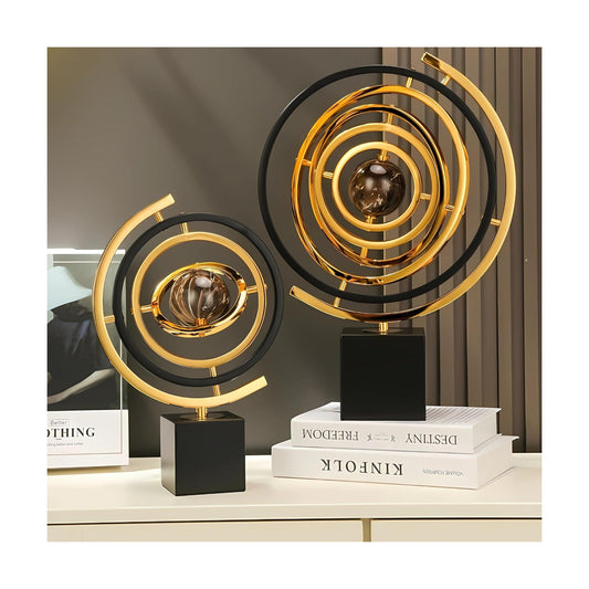 Black & Tabletop Statue / GLOBE / Large / Gold