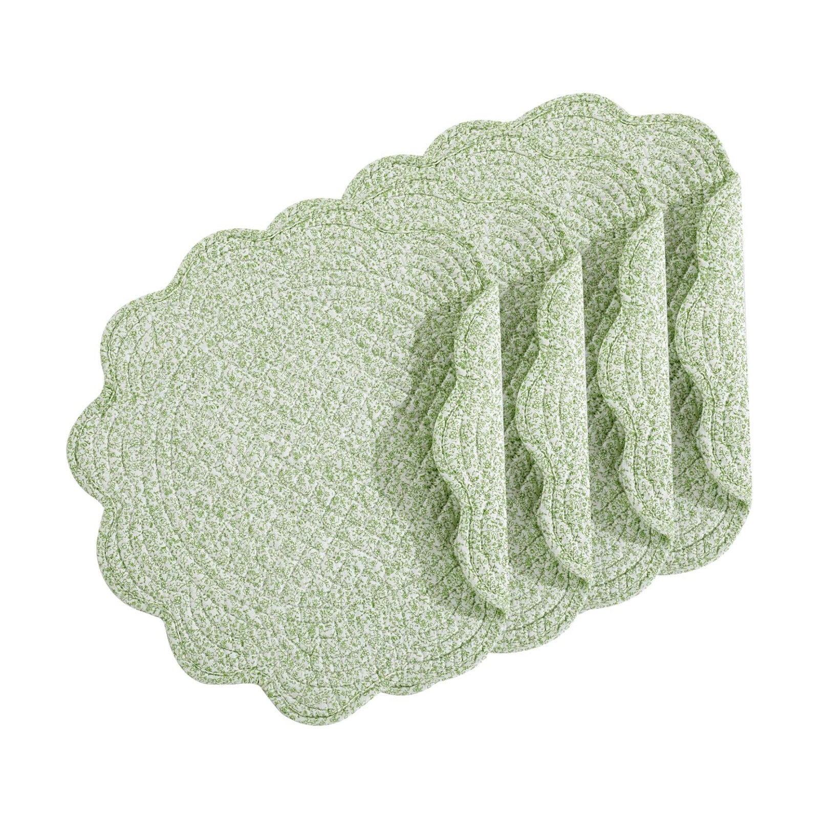 HOMBYS Quilted Placemats Set of 4 Washable Round Placemats for Kitchen Table-100% Cotton Fabric Round Table Mats