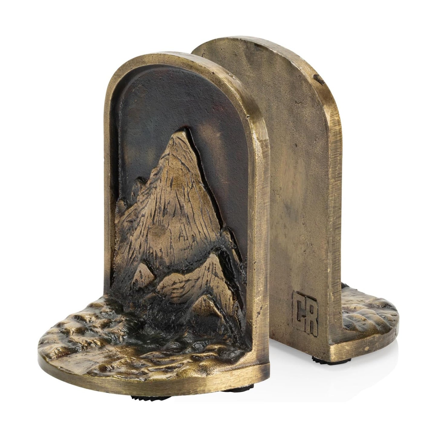 Cast Iron Mountain Bookends Set