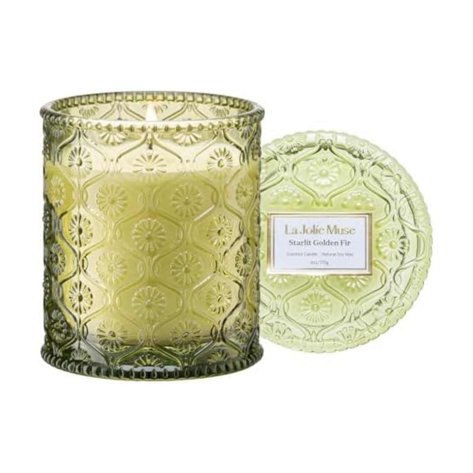 LA JOLIE MUSE Starlit Fir Pine Scented Candles for Home, Soy Wax 40 Hrs