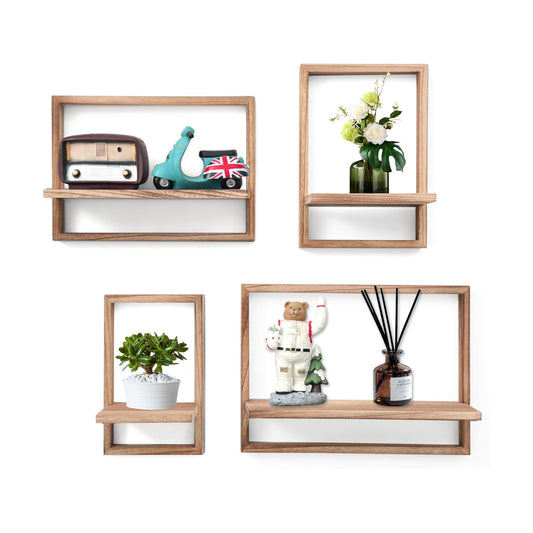 Square Floating Shelves / Carbonized Black / Set of 4