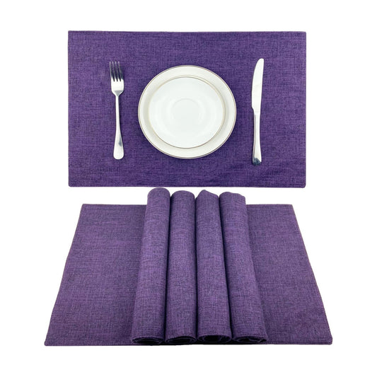Weabetfu Cloth Placemats Set of 8 Heat Resistant Dining Table Place mats | Cotton Linen Machine Washable Kitchen Table