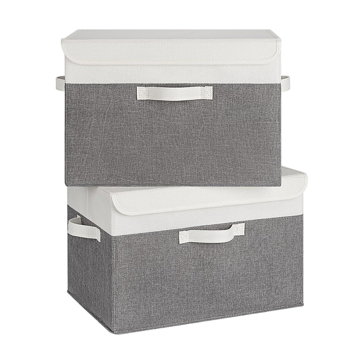 Storage Basket / Large Storage Bins / White/gray / Extra Large / Set of 2