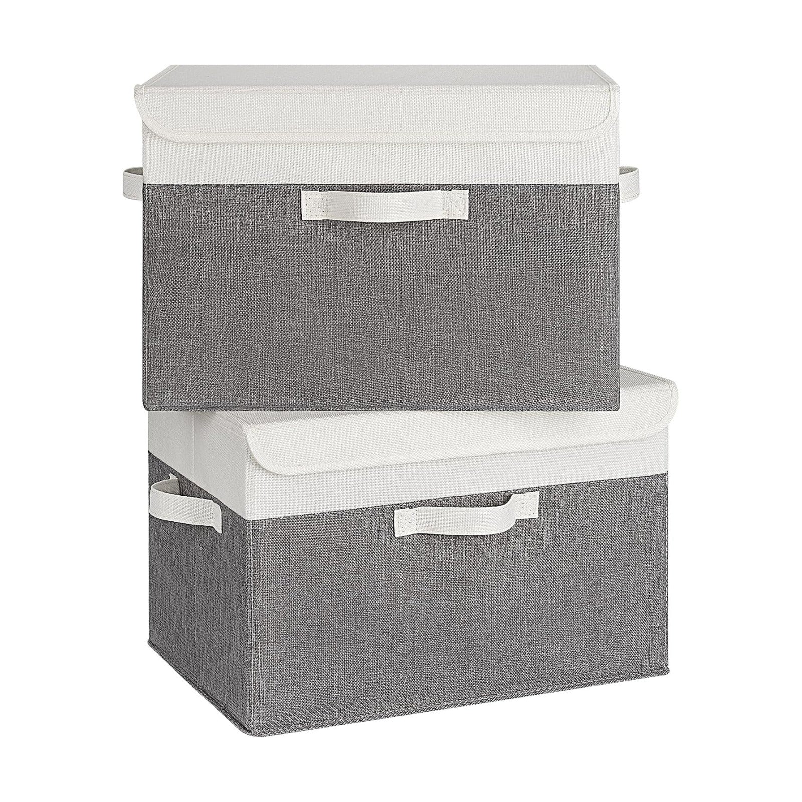 Storage Basket / Large Storage Bins / White/gray / Extra Large / Set of 2
