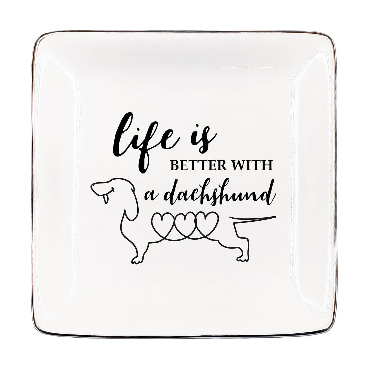 Ceramic Jewelry Tray for Rings & Earring / Dachshund