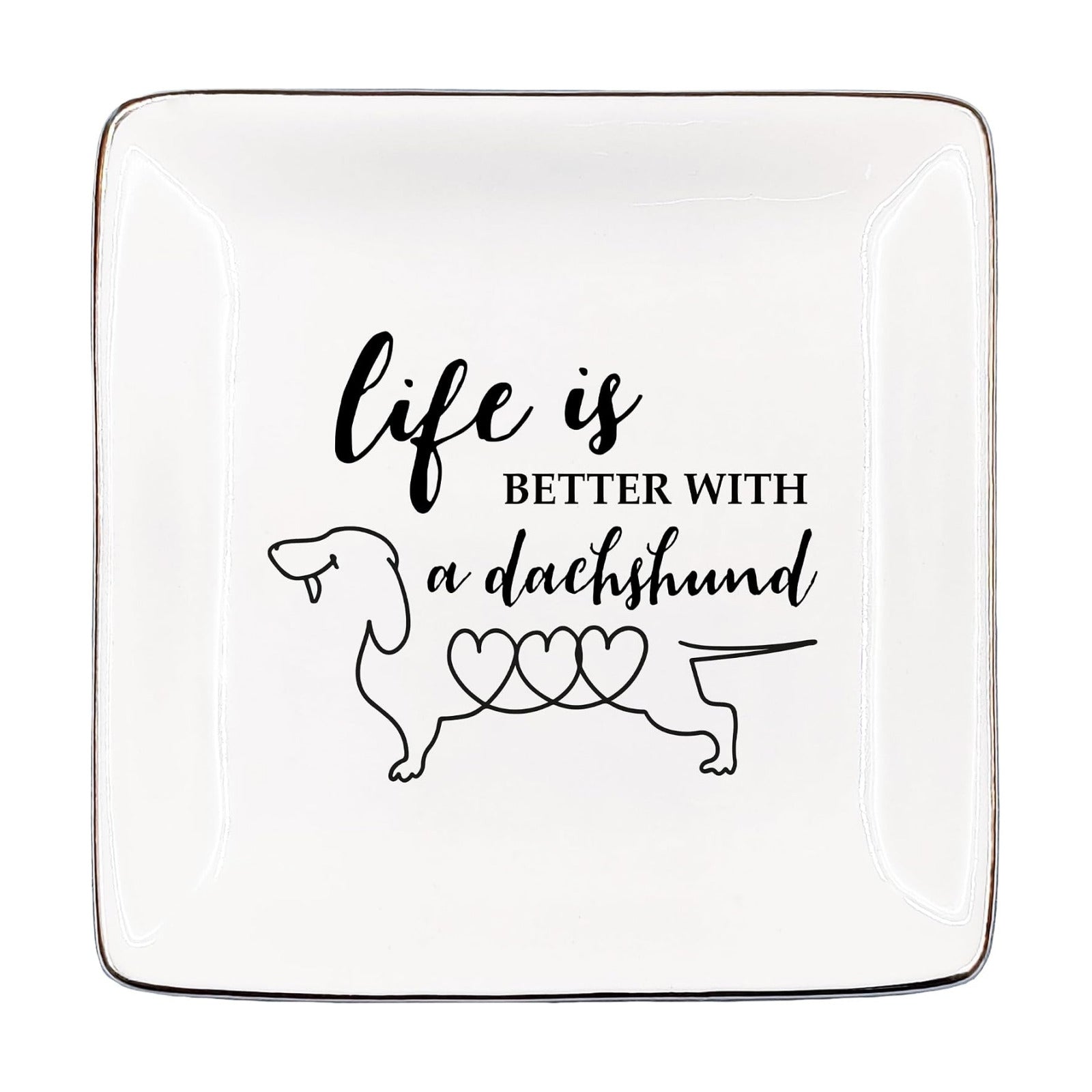 Ceramic Jewelry Tray for Rings & Earring / Dachshund