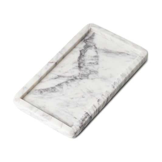 Marble Tray / 8 3/ " Small Rectangular Vanity / White / 8.8 x 5 x 0.8