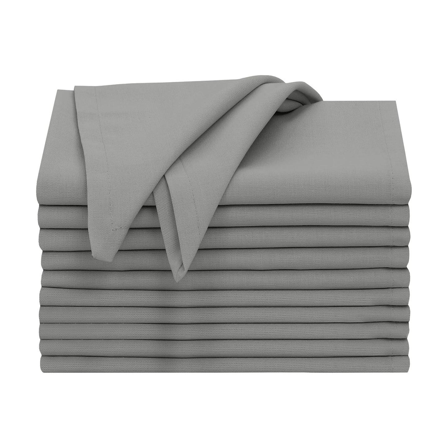 Ruvanti Cloth Napkins Set of 12, 100% Cotton 18”x18” - Wild Dove | Washable, Soft, Durable & Absorbent Everyday