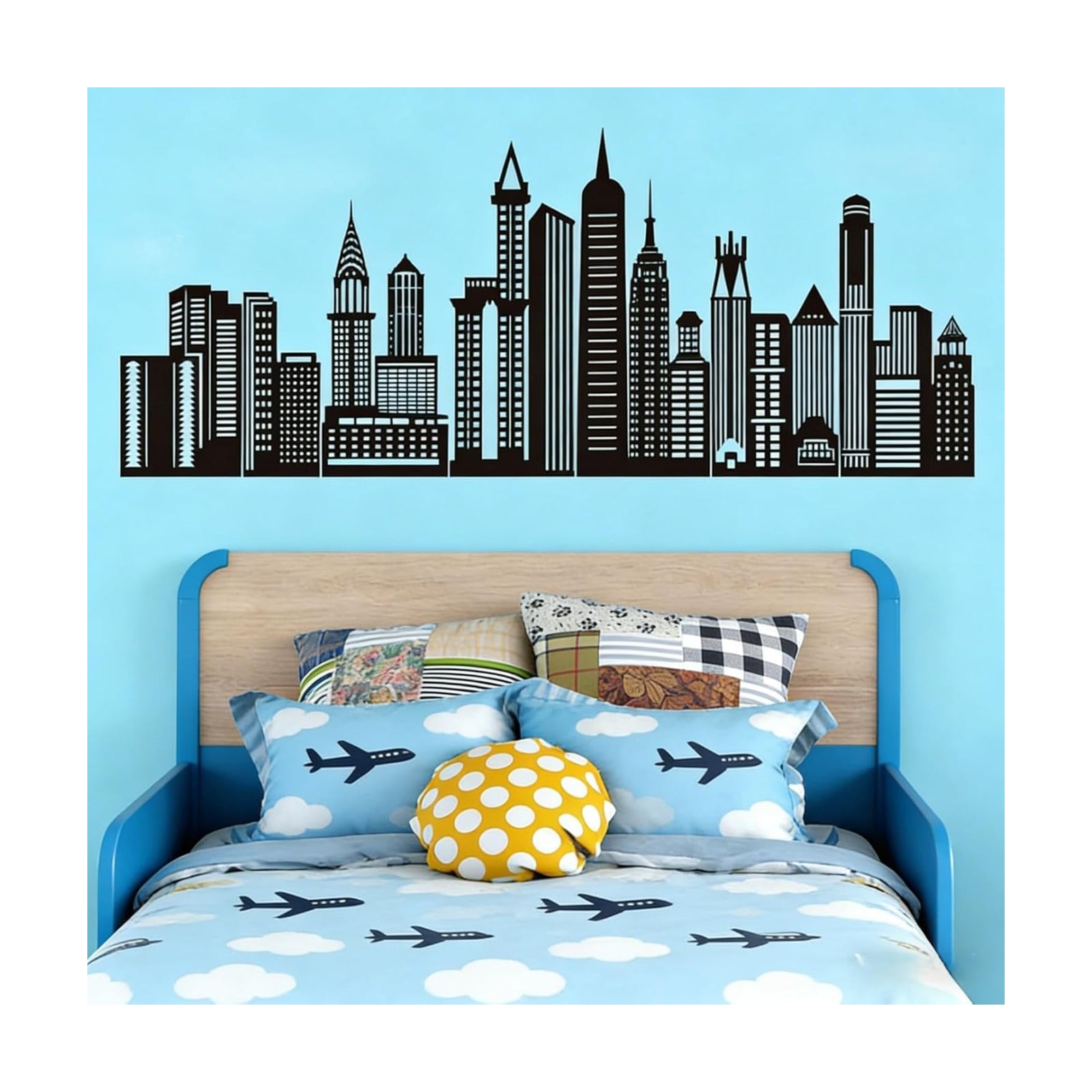 City Skyline Wall Stickers / Large / Black