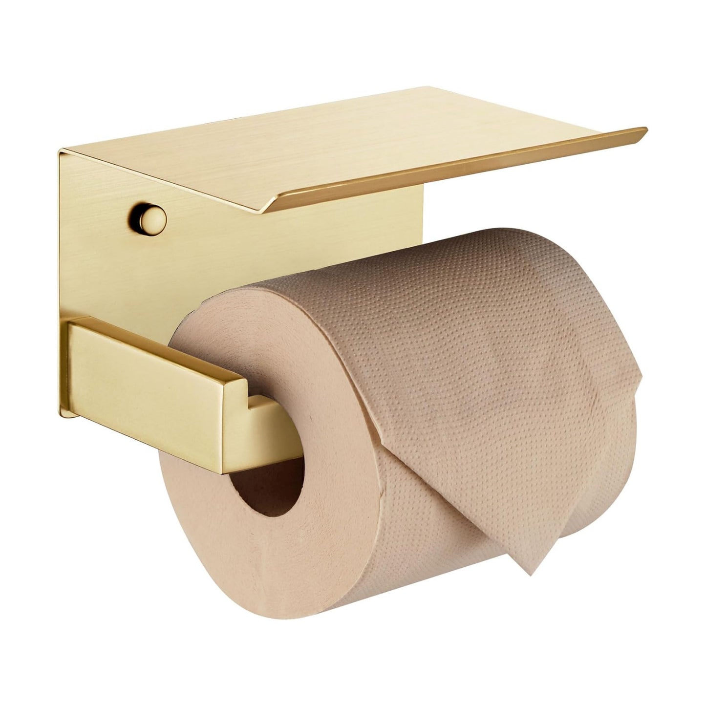KOKOSIRI Toilet Paper Holder with Shelf Toilet Roll Holder for Bathroom Restroom T-304 Stainless Steel Wall Mounted