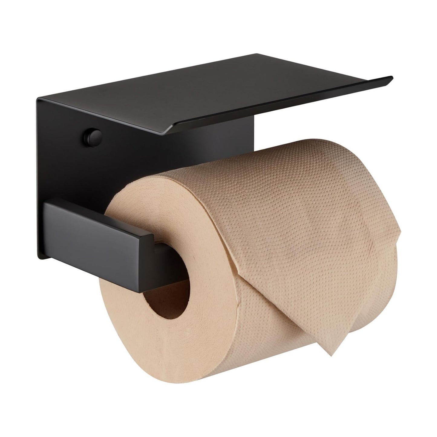 KOKOSIRI Black Toilet Paper Holders with Shelf Bathroom Toilet Paper Roll Holder SUS304 Stainless Steel Wall Mounted