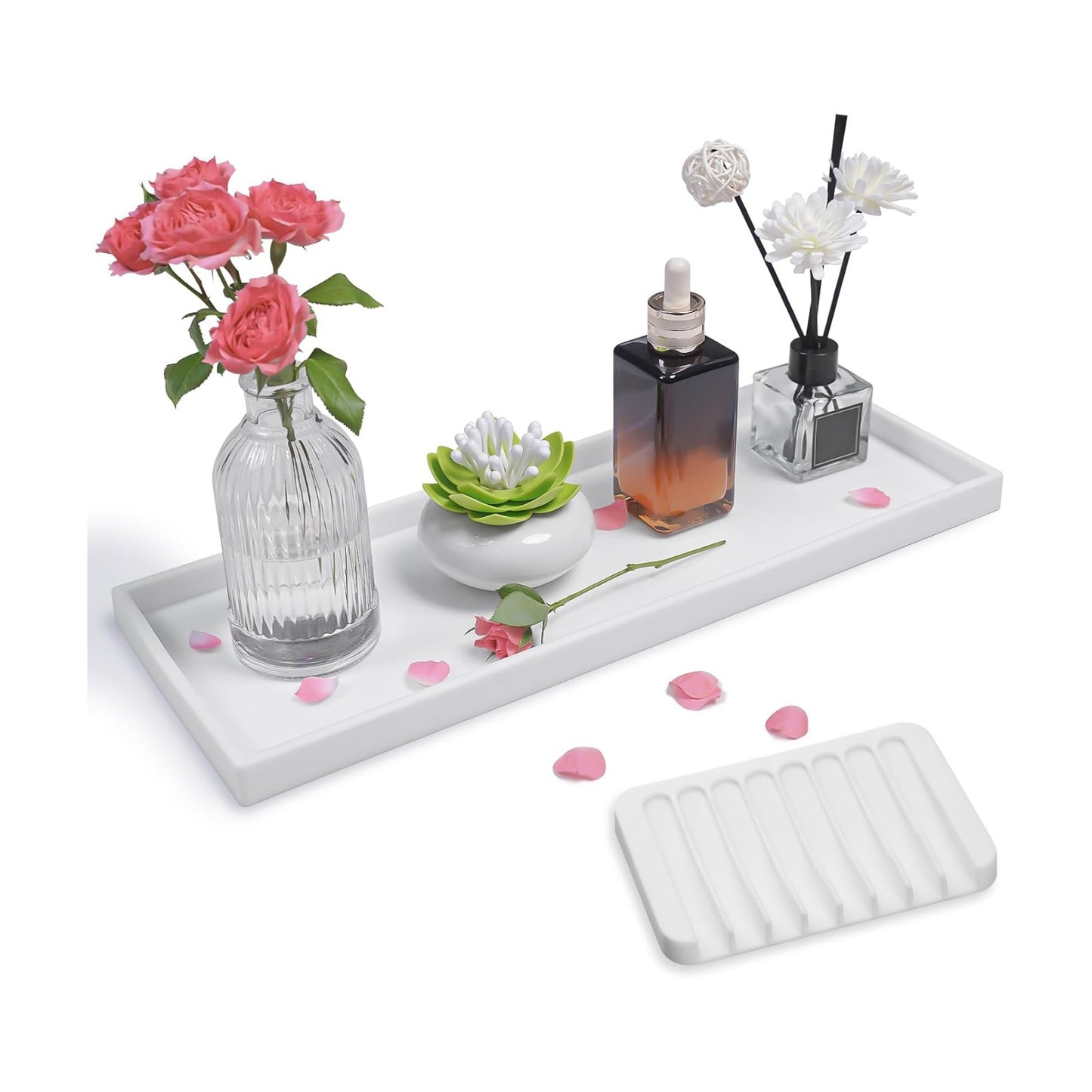 Counter Tray Set / White / 15.7 x 5.9 x 0.9