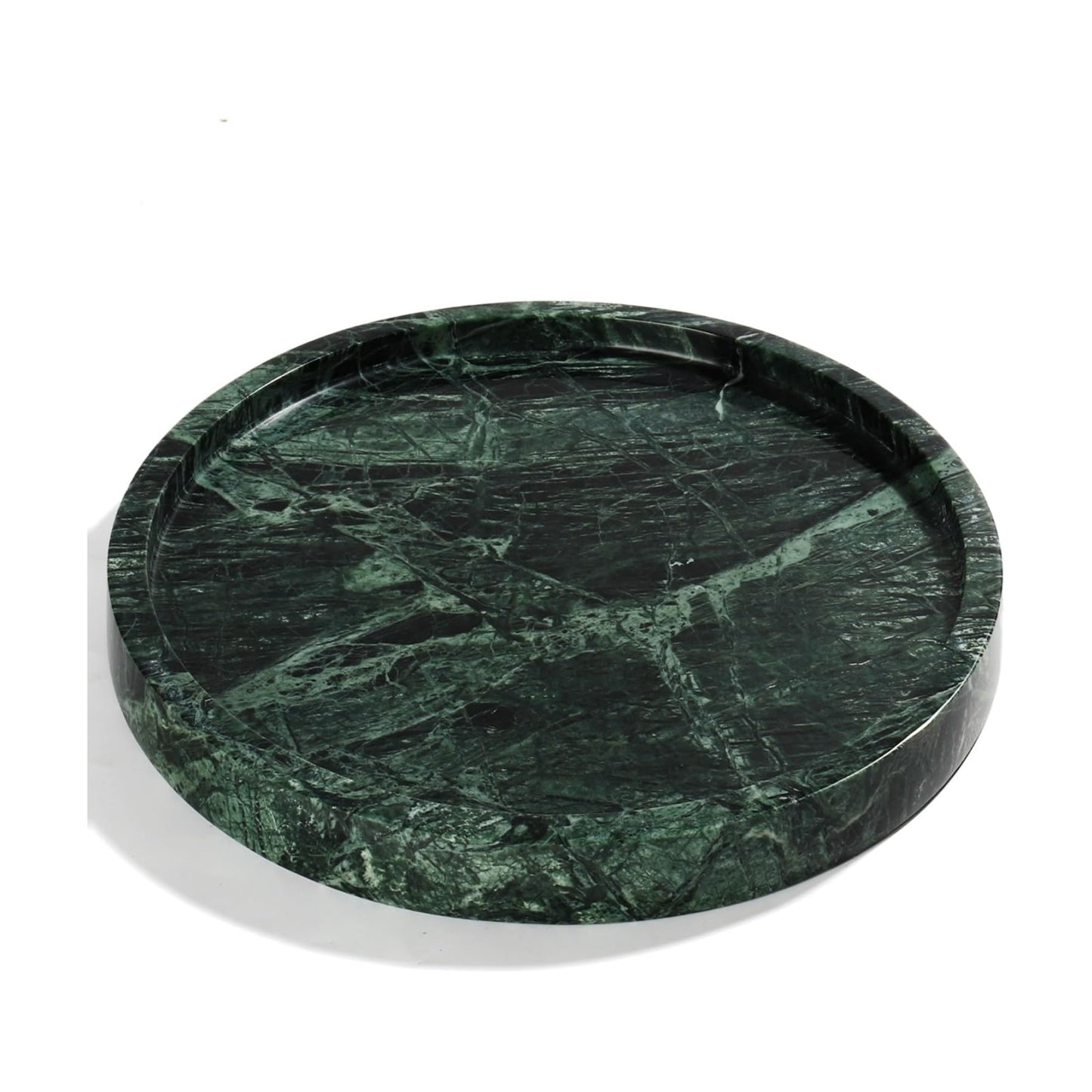 Storage Trays / Real Natural Round Marble Tray / Green / Set of 10