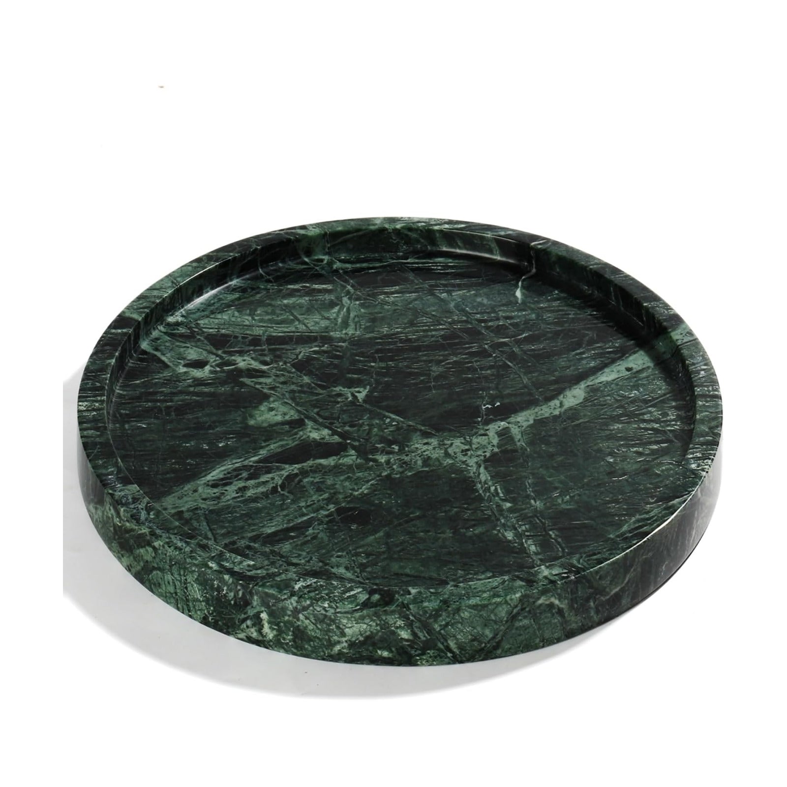 Storage Trays / Real Natural Round Marble Tray / Green / Set of 10