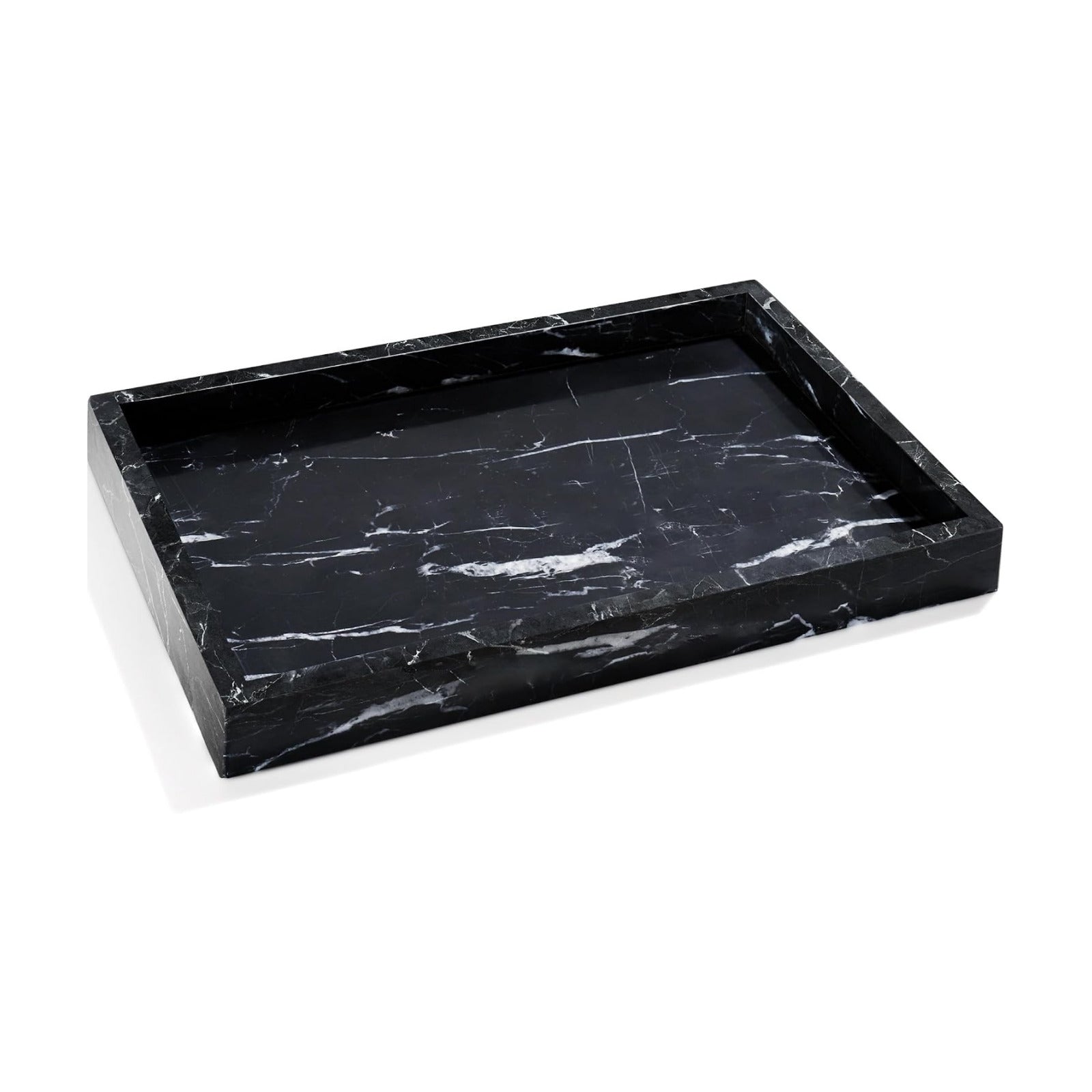 Storage Trays / Real Natural Marble Tray / 12 x 8 x 1.2 / Black