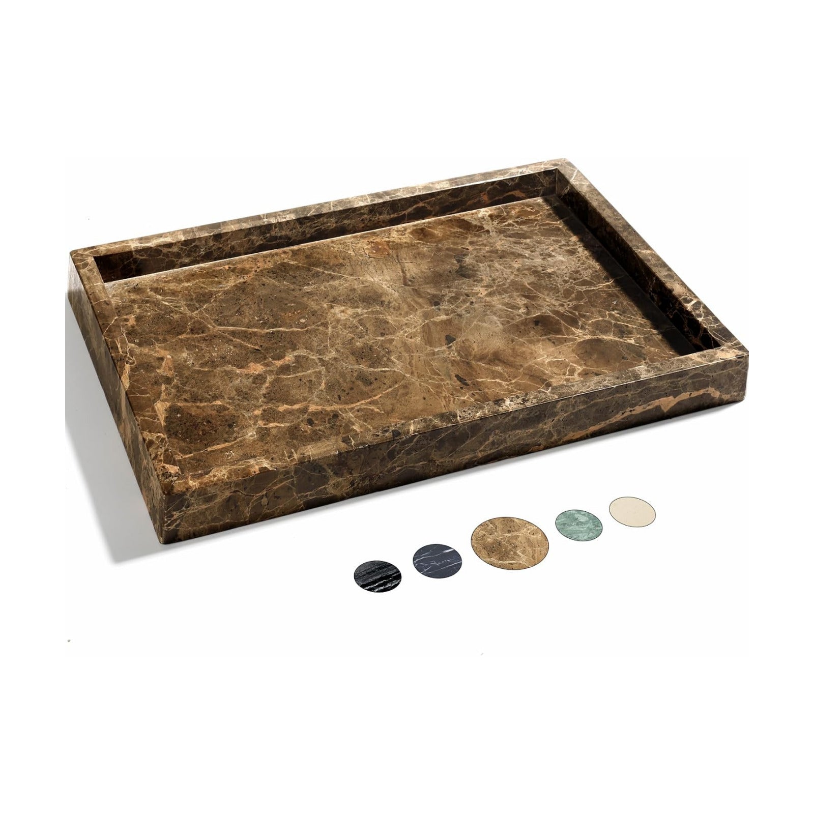 Storage Trays / Real Natural Marble Tray / 12 x 8 x 1.2 / Dark Brown