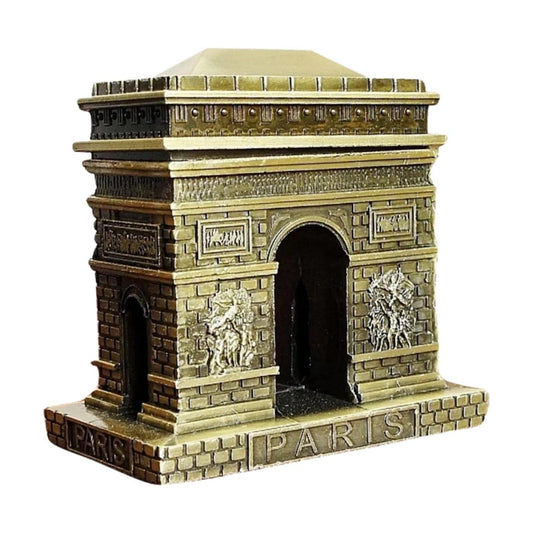 Vintage Triumphal Arch Model Metal Building Desktop Ornament Unique / 6 x 4 x 6 / Cm / Golden