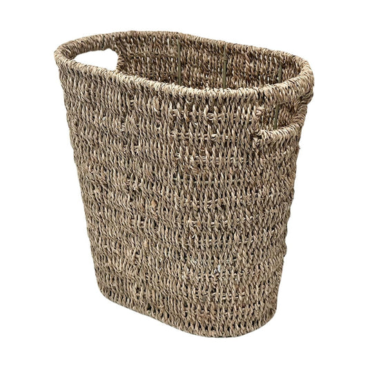 Bathroom Wicker Trash Can Wicker Waste Basket / Seagrass