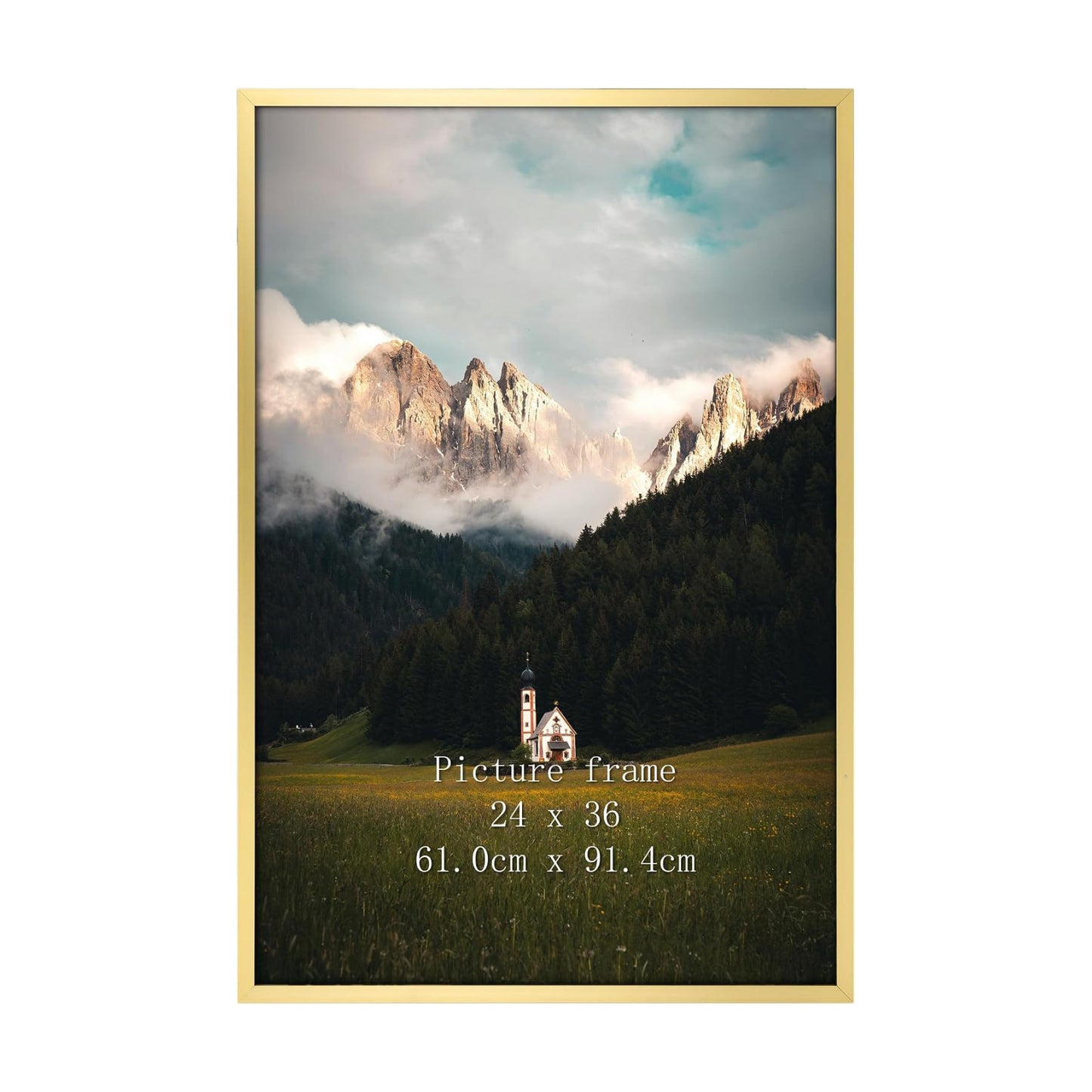 Giftgarden 24x36 Poster Picture Frame Gold, Textured Metal Frame 36x24 for Wall Display, Single