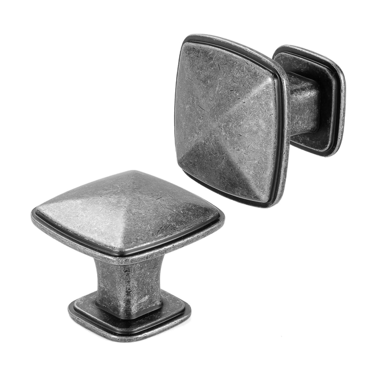 Cabinet Knobs Vintage Iron Drawer Knobs / 1-1/4 Inches / Square Knob / Antique Iron / 4 Inch