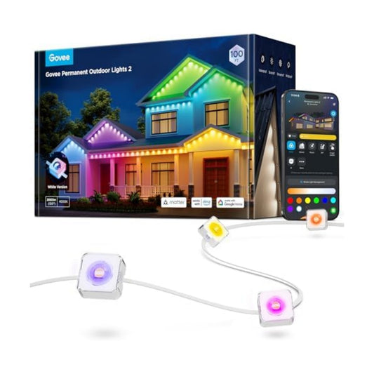 Govee Permanent Outdoor Lights 2, 100ft RGBIC Outdoor Lights with 100 Modes