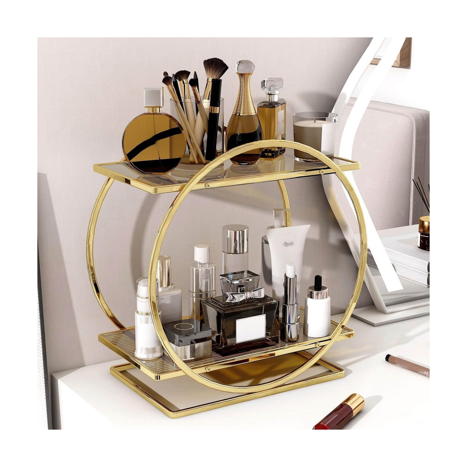Makeup Organizer for Vanity / Gold