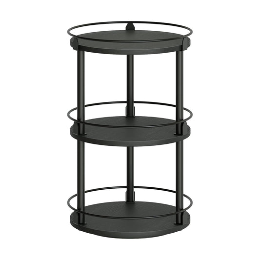 3-Tier Lazy Susan Organizer, Rotating Spice Rack, Spinning Organizer, Industrial Turntable Spice Rack Organizer for