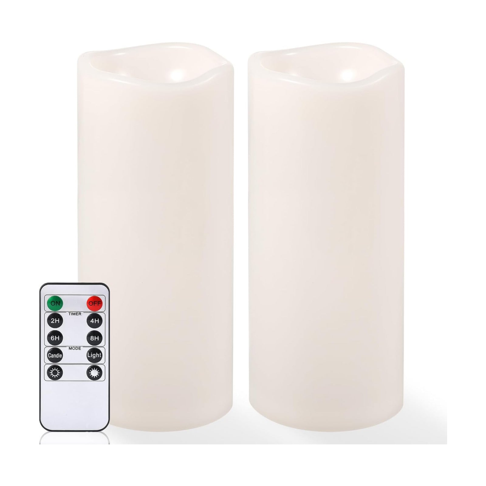 NURADA Large Outdoor Flameless Candles 10" x 4" - Waterproof LED Pillar Flickering Candle Battery Operated with Timer
