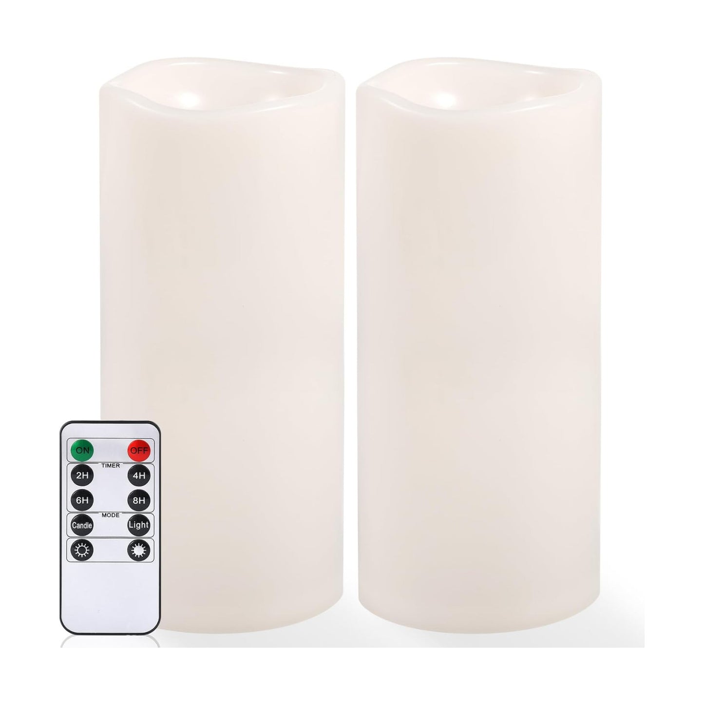NURADA Large Outdoor Flameless Candles 12" x 5" - Waterproof LED Pillar Flickering Candle Battery Operated with Timer