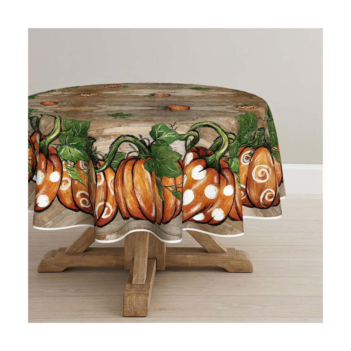 Horaldaily Fall Tablecloth 70 x 70 Inch Round Thanksgiving Autumn Harvest