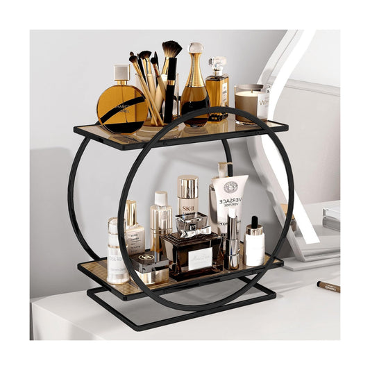 Bathroom Organizer / Perfume Organizer for Dresser / Black Brown