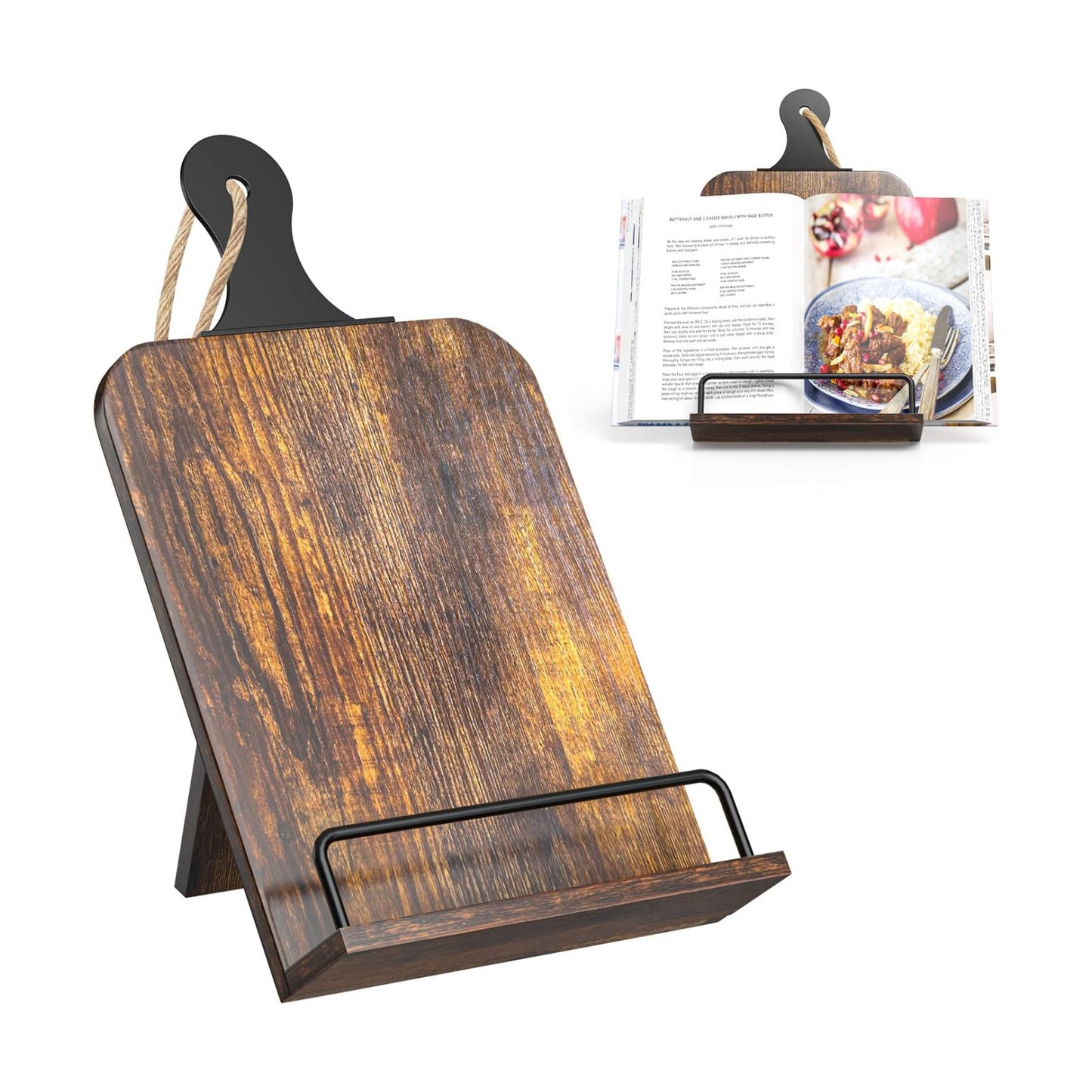 KLM Kitchen Cookbook Stand - Recipe Book Holder for Cooking, Organising and Storage - Perfect Home Shelf Decor and