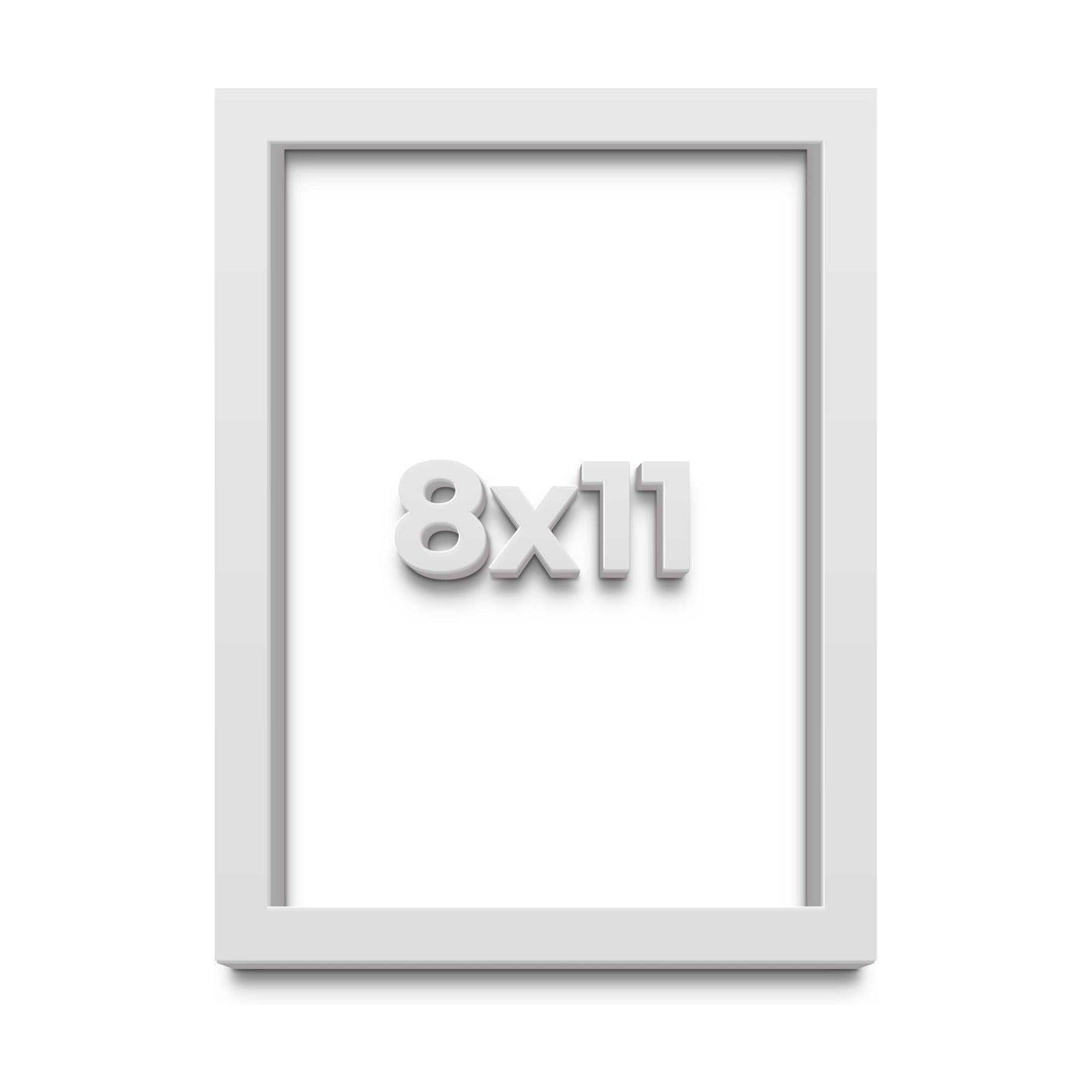 8x11 Shadow Box White Solid Pine Wood Picture Frame with Acid-Free Backing UV Acrylic & Hanging Hardware with 0.75