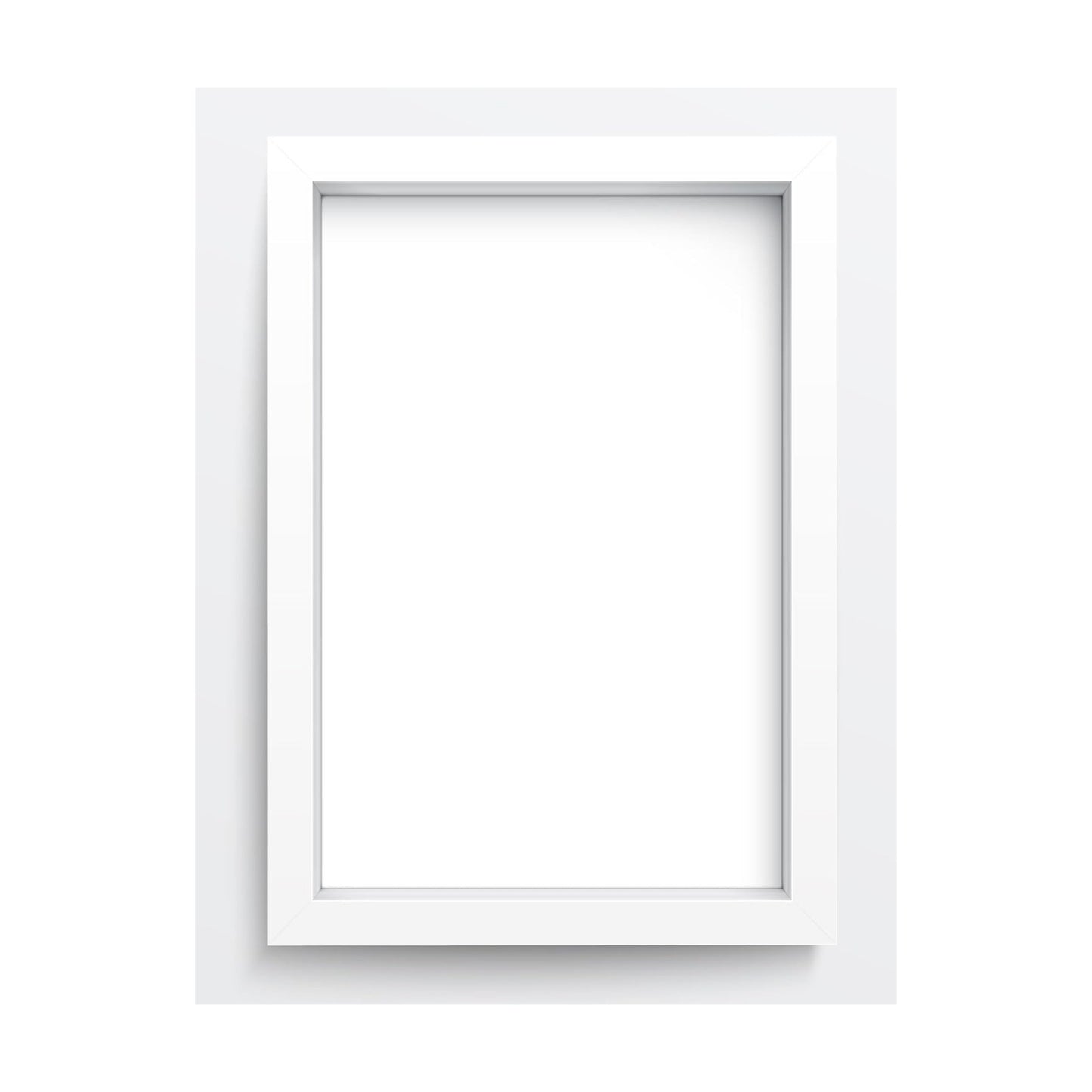 8x10.5 Shadow Box White Solid Pine Wood Picture Frame with Acid-Free Backing UV Acrylic & Hanging Hardware with 0.75