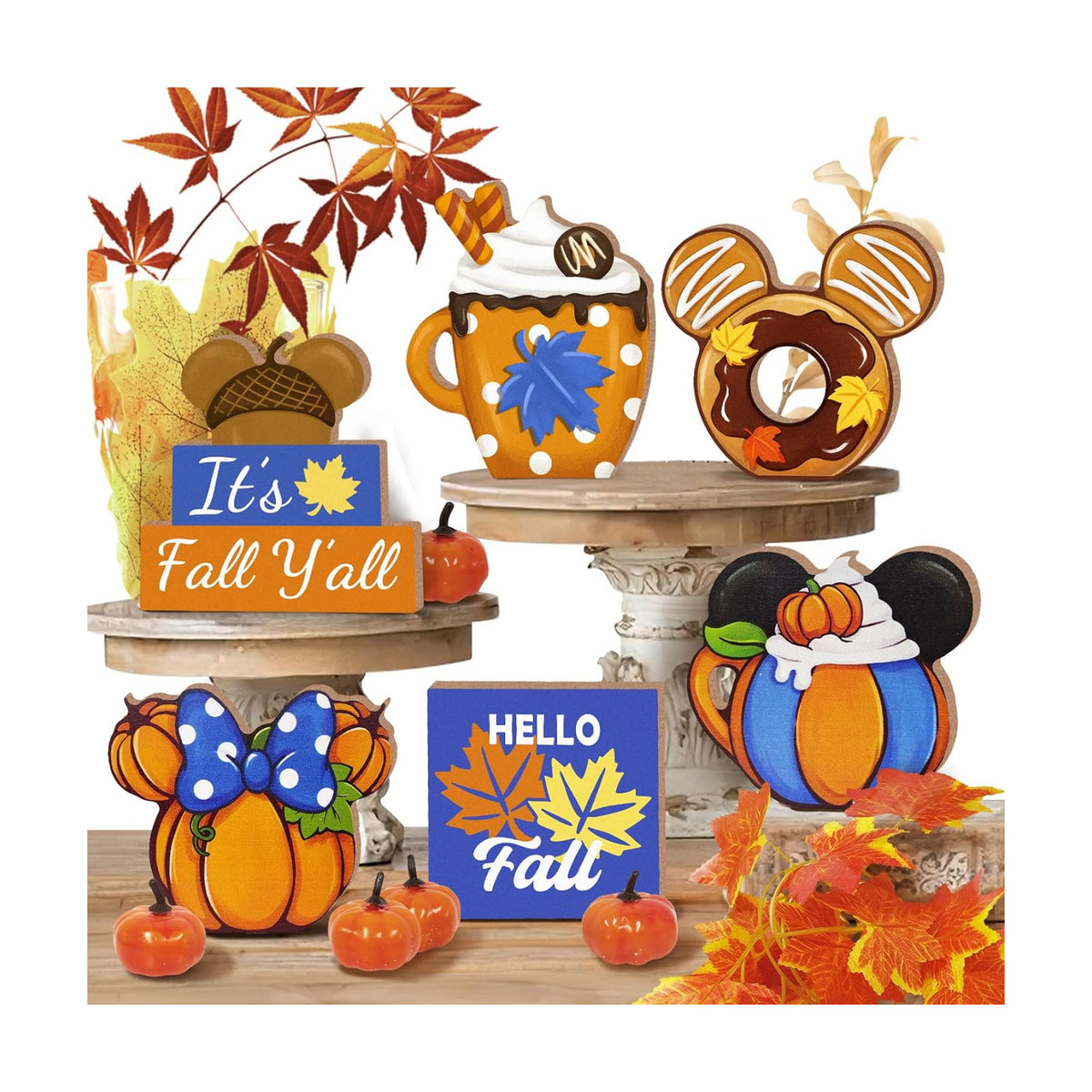 Fall Theme Tiered Tray Decor, Pumpkin Tray Decorations