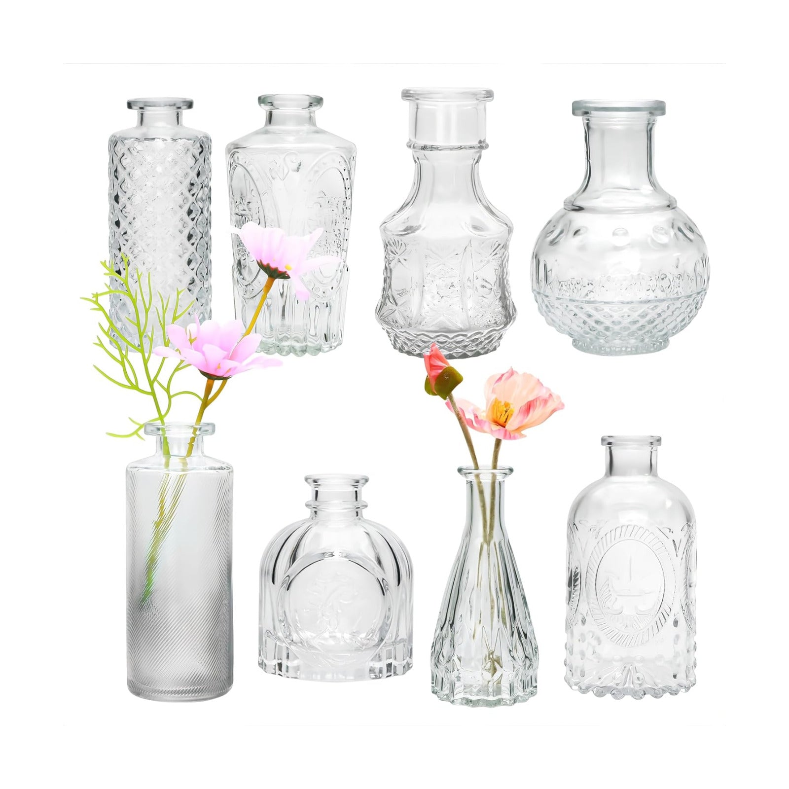 Glass Bud Vase in Bulk / Clear / Set of 8