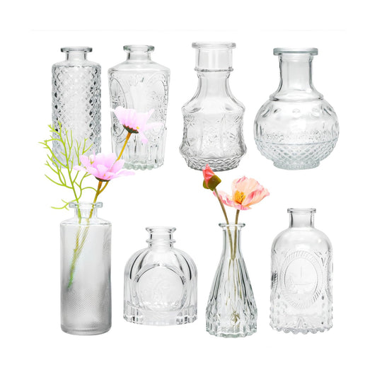 Glass Bud Vase in Bulk / Clear / Set of 8