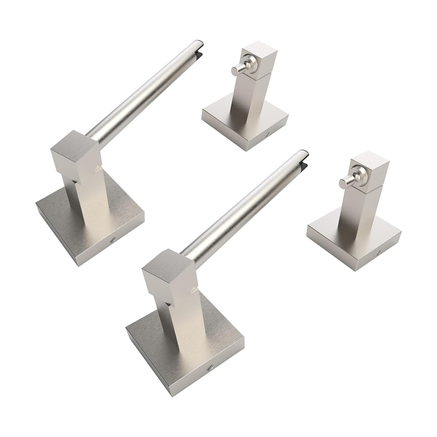 RUACQ Brushed Nickel Toilet Paper Holder Wall Mount for Bathroom, 2 Pack | Dual-Post Pivoting Tissue Roll Holder with