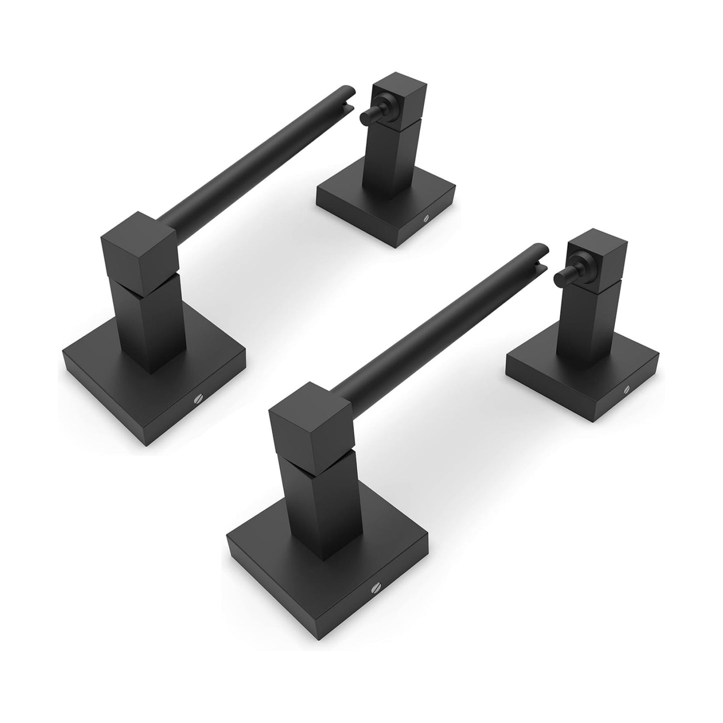 RUACQ Matte Black Toilet Paper Holder Wall Mount for Bathroom, 2 Pack | Dual-Post Pivoting Tissue Roll Holder with