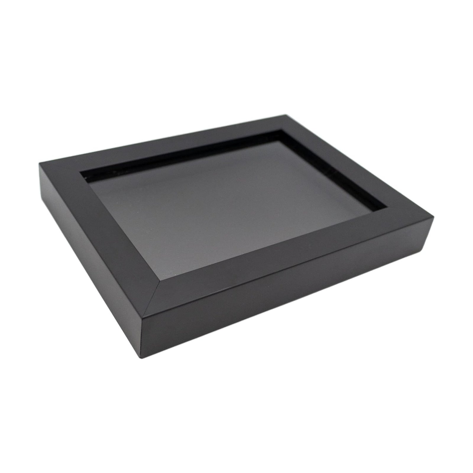 11x14 Black Wood Shadow Box Display Frame with Black Acid-Free Backing UV Acrylic and Hanging Hardware - with 3/4"