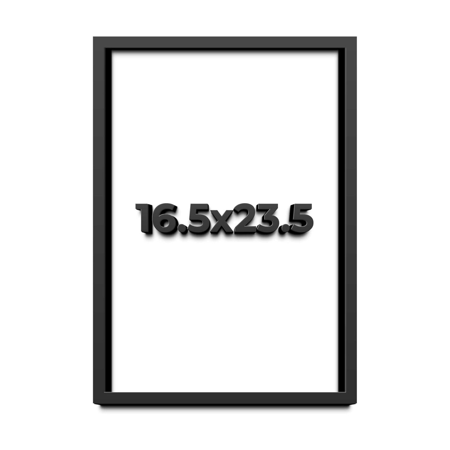 16.5x23.5 (A2 Euro Size) Shadow Box Black Solid Wood Display Frame with White Acid-Free Backing UV Acrylic & Hanging