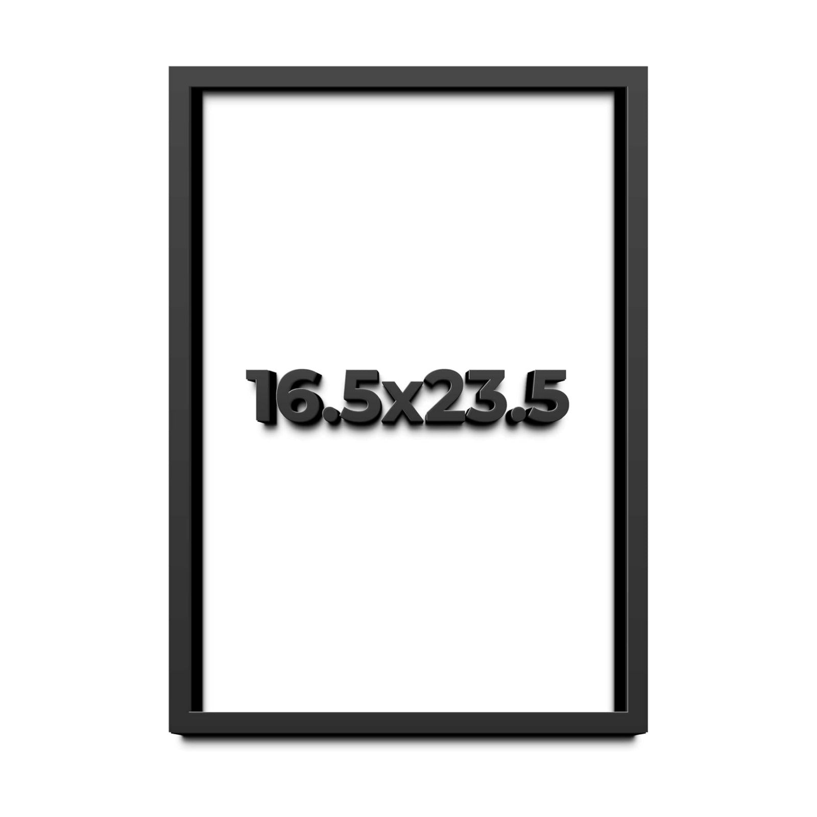 16.5x23.5 (A2 Euro Size) Shadow Box Black Solid Wood Display Frame with White Acid-Free Backing UV Acrylic & Hanging