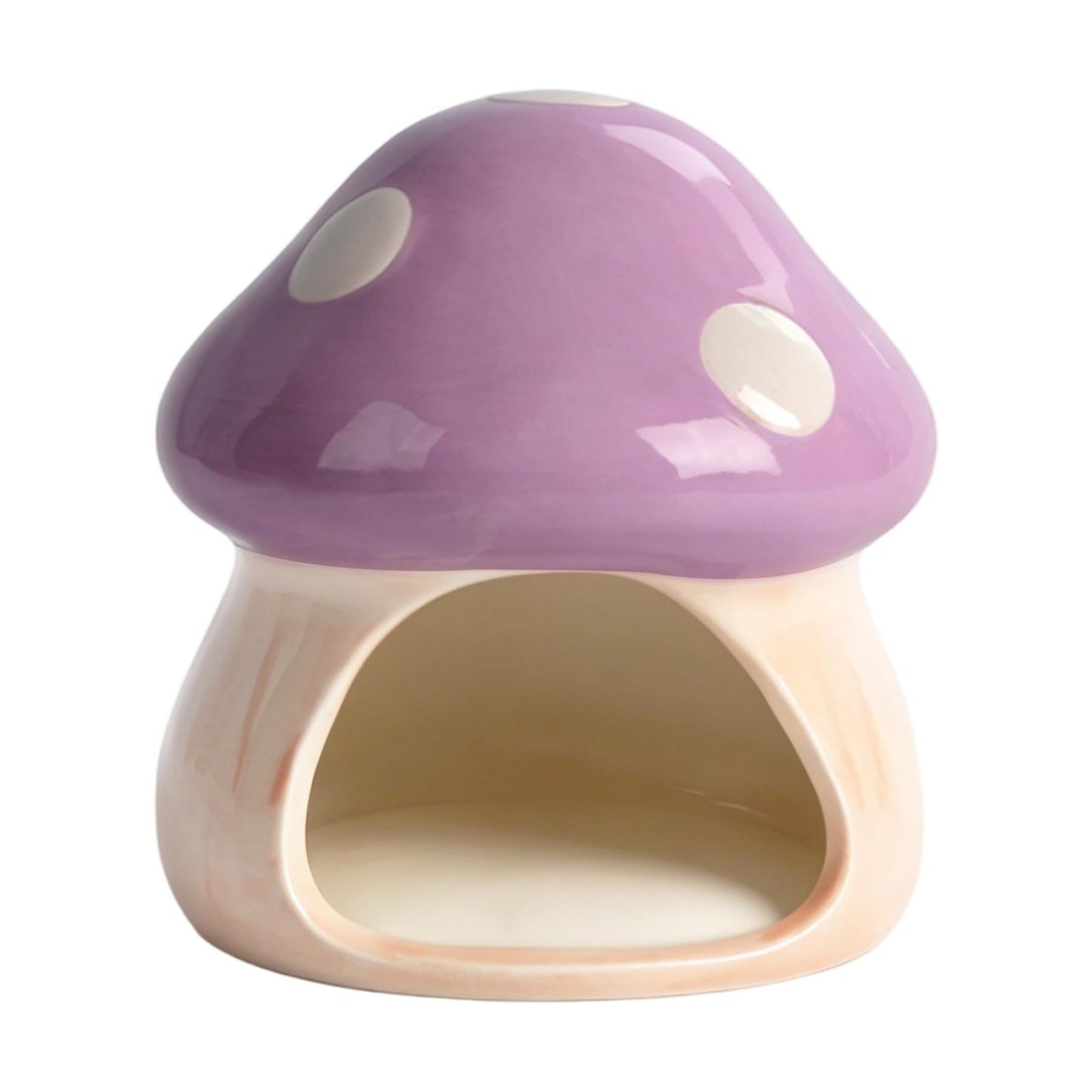Ceramic Betta Fish Tank Accessories Decor Mushroom House Aquarium Decoration Hideout Cave / Purple