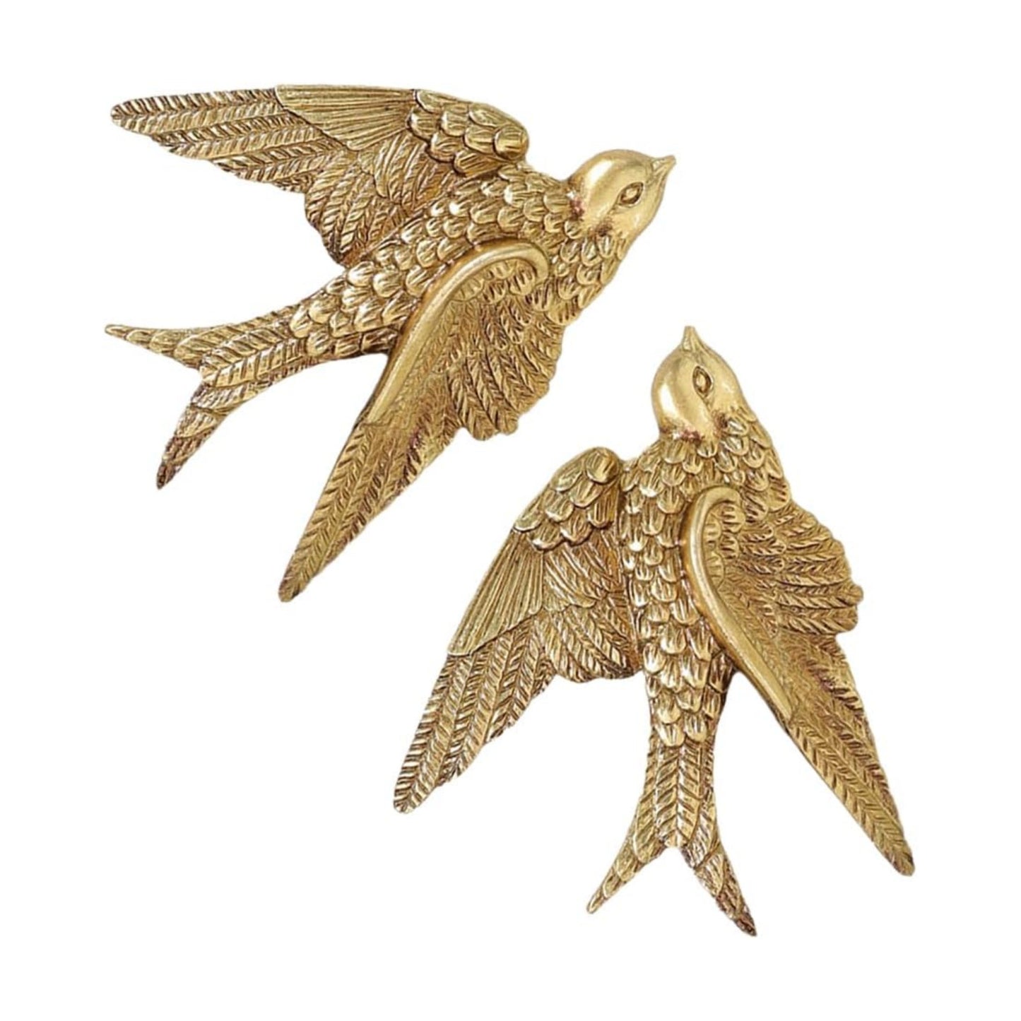 Bird Wall Art Bird Wall Figurine Swallow Wall Sculpture Resin Wall Hanging Decor 3D / Set of 2