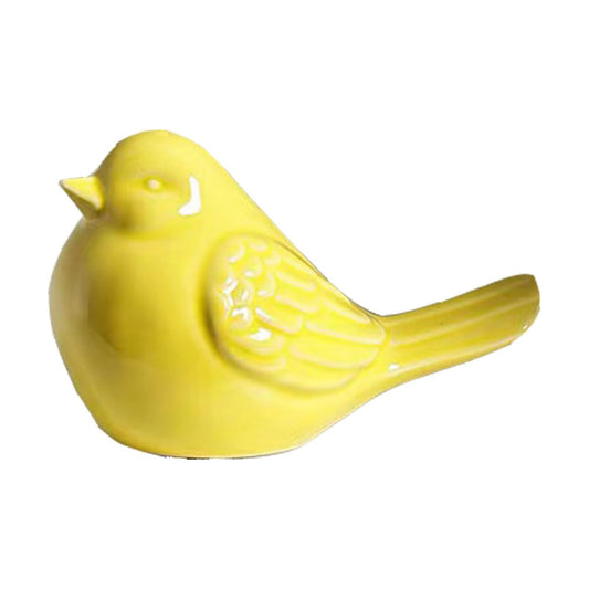 Ceramic Birds Statues Home Decor Modern Style Decorative Ornaments Animal Figurines / Yellow