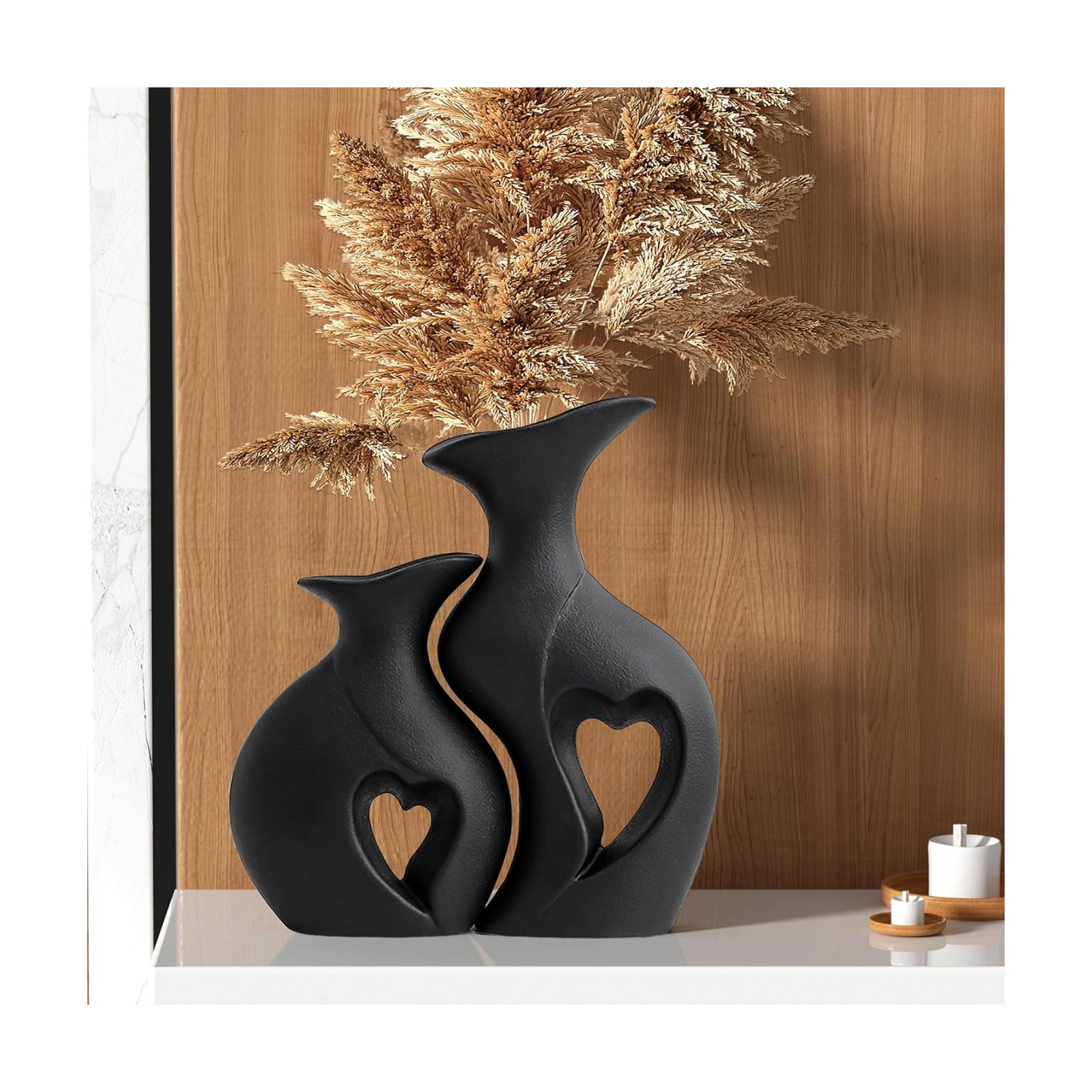 Black Ceramic Vase / Standard Black / Set of 2