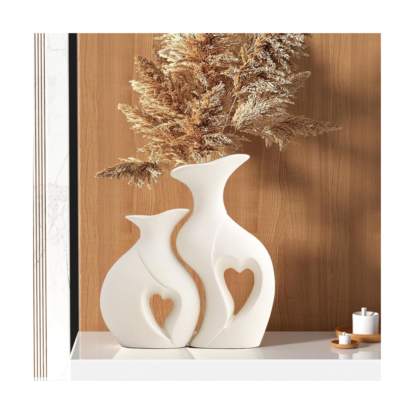 White Ceramic Vase / Standard White / Set of 2