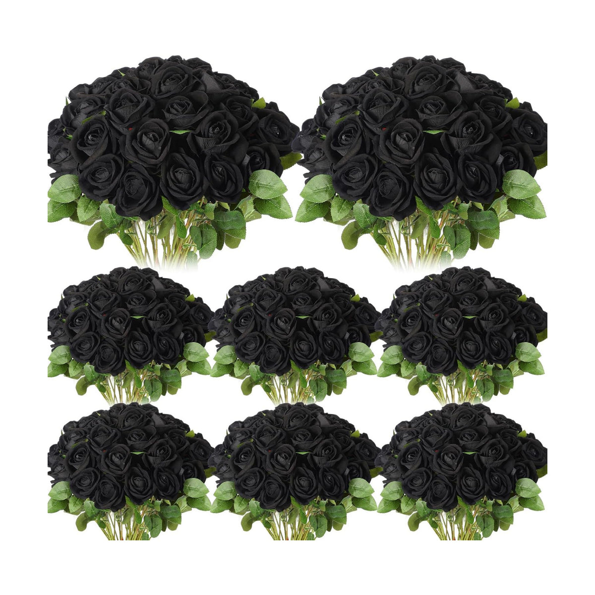 Hotop 80 Pcs Artificial Roses Flowers Bulk, Black